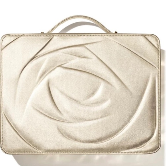 Lancome Makeup Case Top Handle Gold NEW - Picture 1 of 1